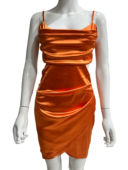 Silky Orange cocktail dress